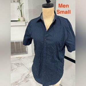 Men's Navy Blue Polka Dot Shirt